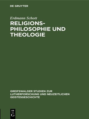 cover image of Religionsphilosophie und Theologie